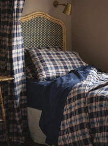  Atlantic Dallington Check Linen Blend Duvet Cover Piglet