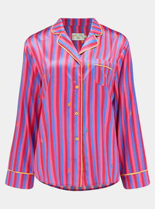  Aurelie Crimson Stripe Silk Shirt Sleepy Wilson