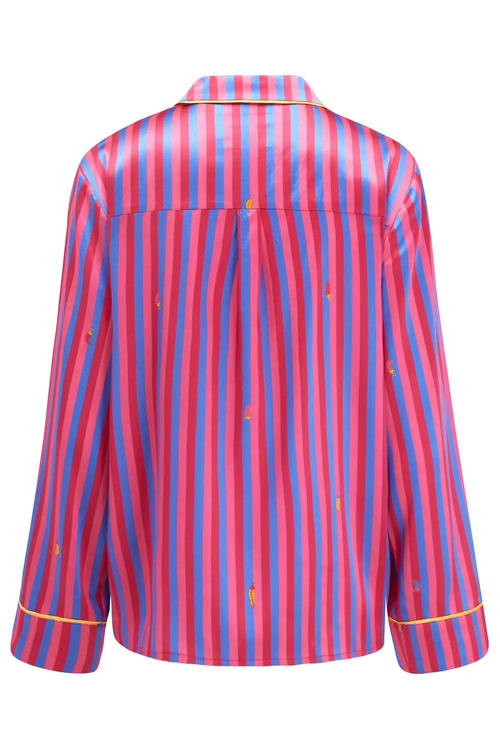 Aurelie Crimson Stripe Silk Shirt Sleepy Wilson