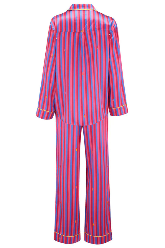 Aurelie Crimson Stripe Silk Shirt Sleepy Wilson