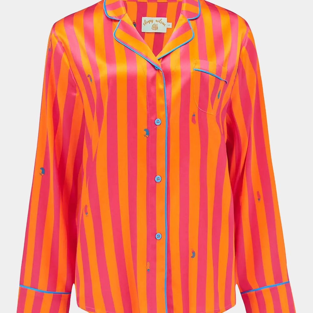 Aurelie Sunset Stripe Silk Shirt Sleepy Wilson