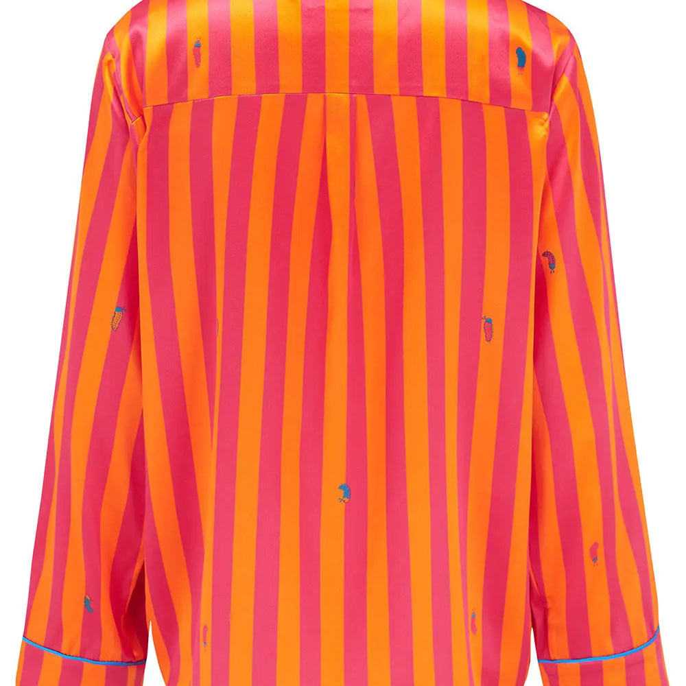 Aurelie Sunset Stripe Silk Shirt Sleepy Wilson