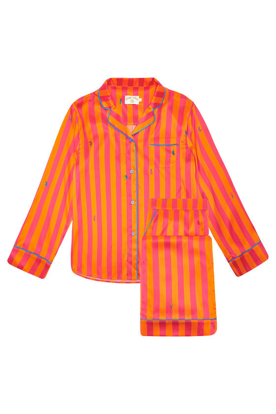 Aurelie Sunset Stripe Silk Shirt