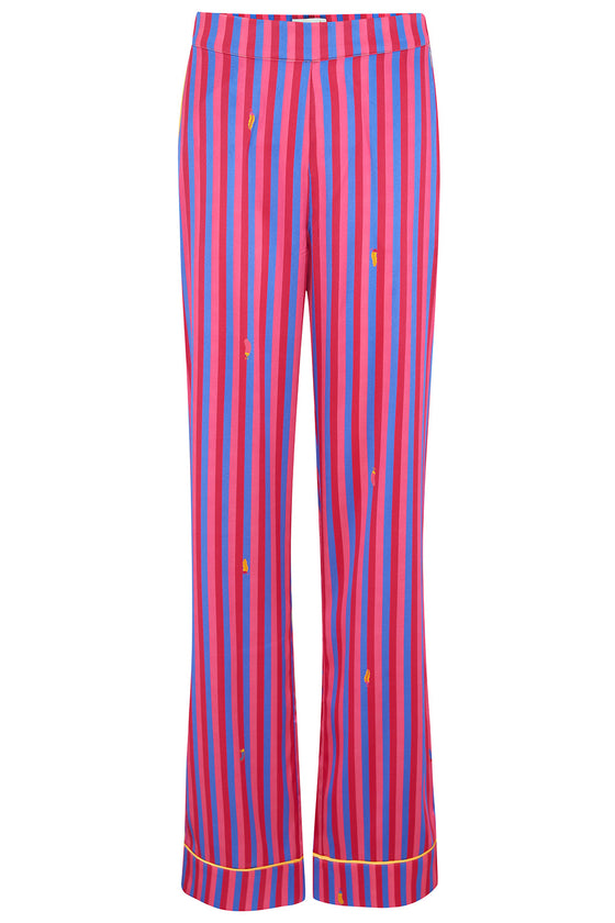 Florence Crimson Stripe Silk Trouser