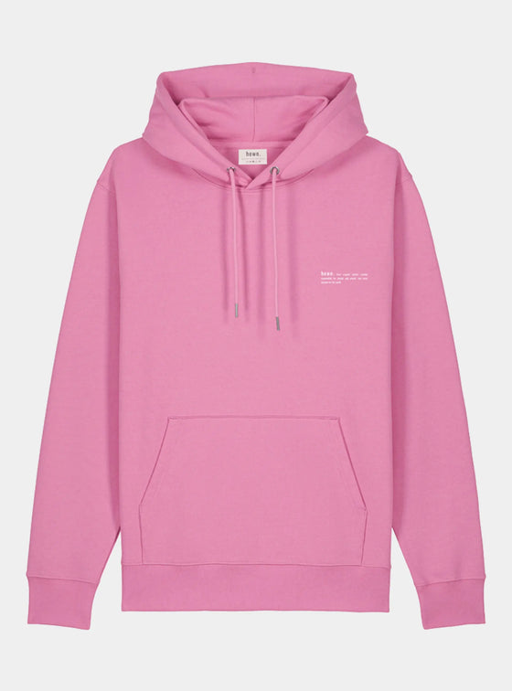 Azalea Pink Mens Organic Cotton Relaxed-Fit Hoodie hewn.