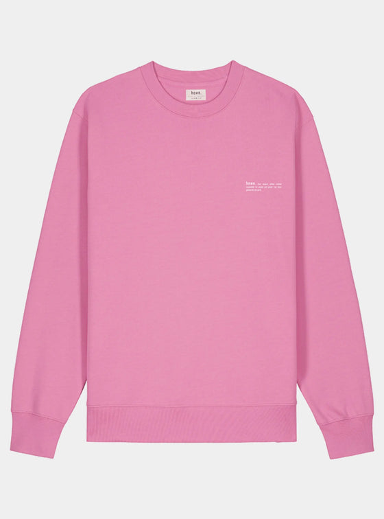 Azalea Pink Mens Organic Cotton Relaxed-Fit Sweatshirt hewn.