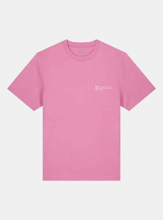 Azalea Pink Mens Organic Cotton Relaxed-Fit T-Shirt hewn.