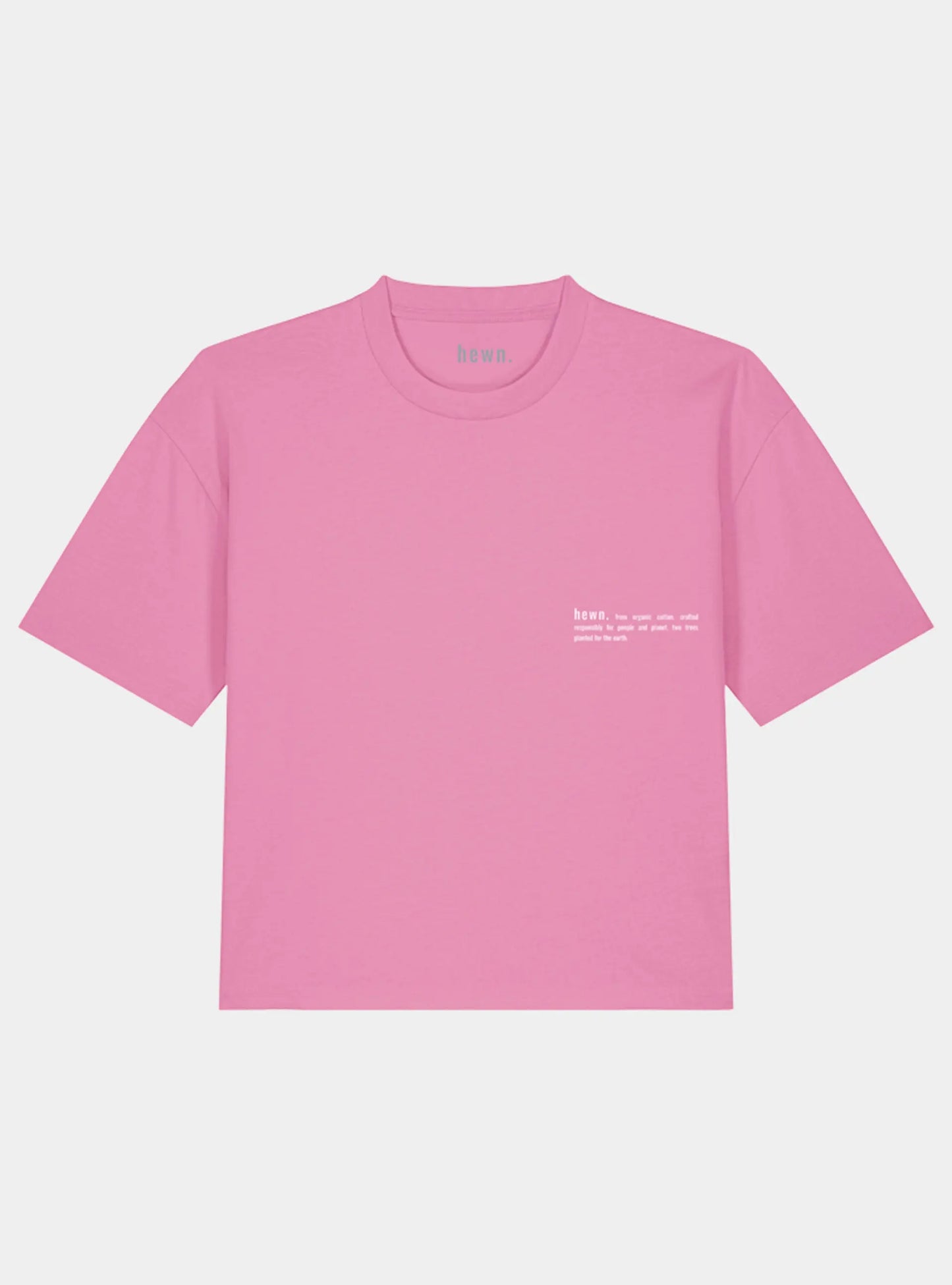 Azalea Pink Womens Organic Cotton Boxy T-Shirt hewn.