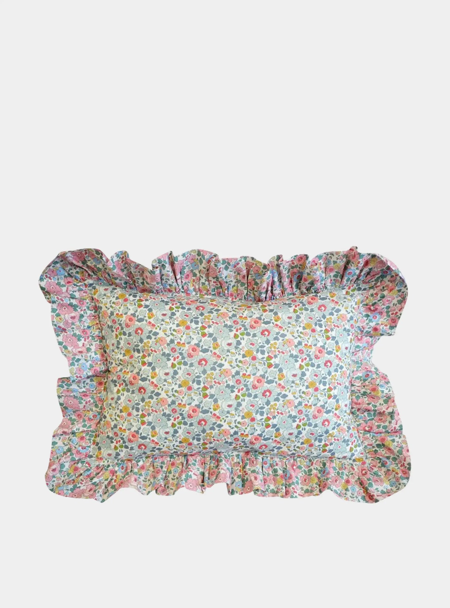 BETSY GREY & BETSY CANDY FLOSS Liberty Oblong Ruffle Cushion Coco & Wolf