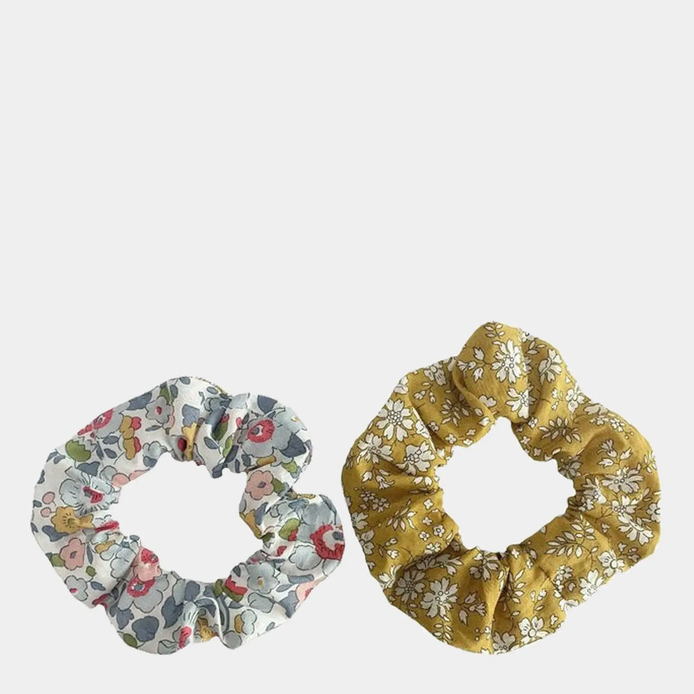 BETSY GREY & CAPEL MUSTARD Pack of 2 Hair Scrunchies Coco & Wolf