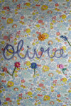 BETSY SAGE & FLORAL EVE Liberty Embroidered Ruffle Cushion Coco & Wolf