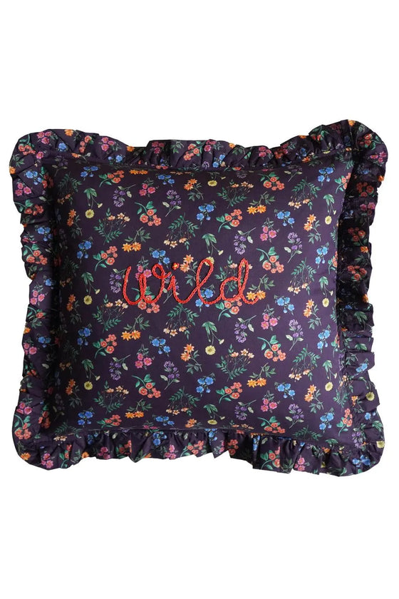 BETSY SAGE & FLORAL EVE Liberty Embroidered Ruffle Cushion Coco & Wolf