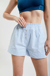 Lomandra Ethical-Cotton Pyjama Shorts - Blue Stripe