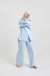 Chicory Striped Woven-Cotton Pyjama Trousers - Blue Stripe