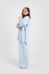 Chicory Striped Woven-Cotton Pyjama Trousers - Blue Stripe