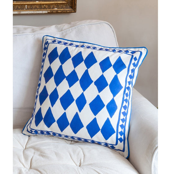 Cushion Cover / "The Blue Diamonds"