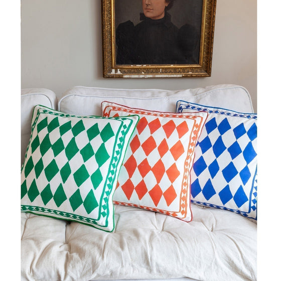 Cushion Cover / "The Blue Diamonds"