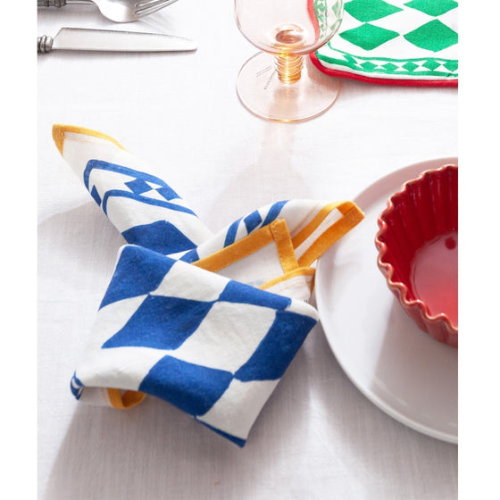 Linen Table Napkin / “Blue Diamond”