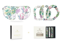  Mayfairsilk Iridescent Garden Silk Sleep Mask and Silk Hair Ties Gift Set MayfairSilk