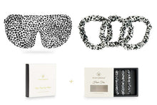  Mayfairsilk Leopard Silk Sleep Mask and Slim Hair Ties Gift Set MayfairSilk