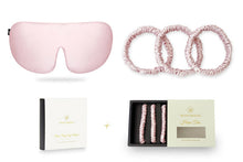  Mayfair Silk Precious Pink Silk Sleep Mask and Silk Hair Ties Gift Set MayfairSilk