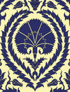 Wallpaper Acanthus and Wreath Blue on Yellow - £37.50 per Sq Metre Long Studio Design