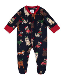  Baby 12 Dogs of Christmas Print Sleepsuit Chelsea Peers