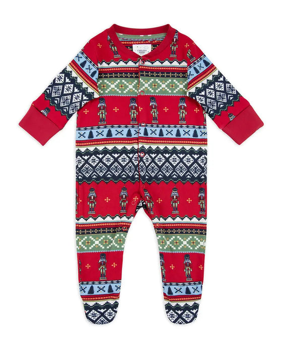 Baby Christmas Nutcracker Fair Isle Print Print Sleepsuit Chelsea Peers