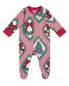 Baby Organic Cotton Christmas Vintage Tree & Wreath Print Sleepsuit Chelsea Peers