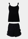 Bamboo Cami Short Pyjama Set in Black Pretty You London