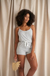 Bamboo Cami Short Pyjama Set in Grey Marl Pretty You London