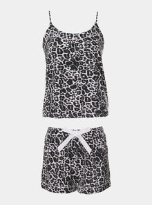  Bamboo Cami Short Pyjama Set in Luxe Leopard Pretty You London