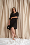 Bamboo Classic Tee Dress in Black Pretty You London