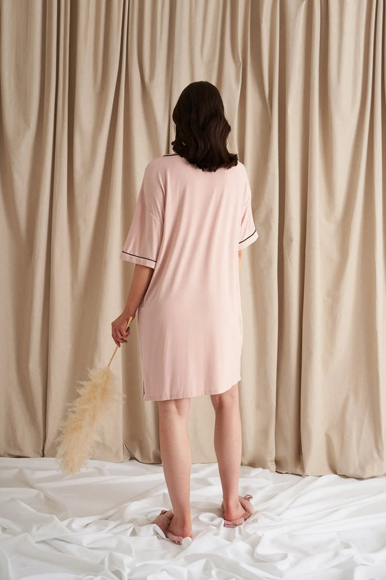 Bamboo Classic Tee Dress in Pink Pretty You London