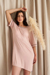 Bamboo Classic Tee Dress in Pink Pretty You London