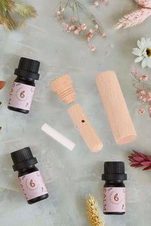  Bamboo Inhaler and Anxiety Support Essential Oil Set bcalm