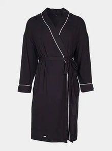  Bamboo Kimono Robe in Black Pretty You London