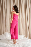 Bamboo Lace Cami Cropped Trouser Pyjama Set in Raspberry Pretty You London