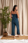 Bamboo Lace Cami Cropped Trouser Pyjama Set in Teal Pretty You London