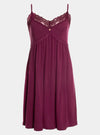 Bamboo Lace Chemise Nightdress in Bordeaux Pretty You London