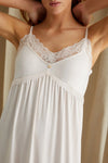 Bamboo Lace Chemise Nightdress in Powder Puff Pretty You London