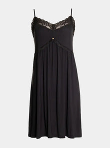  Bamboo Lace Chemise Nightdress in Raven Pretty You London