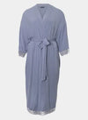 Bamboo Lace Kimono Robe in Blue Mist Pretty You London