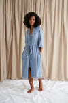 Bamboo Lace Kimono Robe in Blue Mist Pretty You London