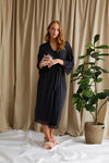 Bamboo Lace Kimono Robe in Raven Pretty You London