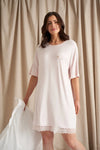 Bamboo Lace Tee Dress in Powder Puff Pretty You London