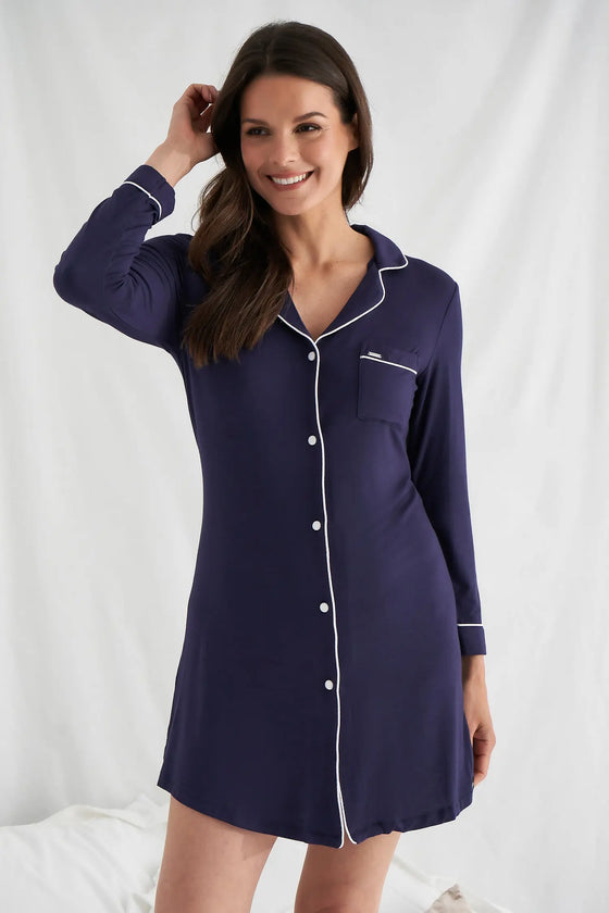 Bamboo Nightshirt in Midnight Pretty You London