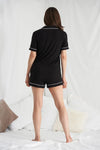 Bamboo Shirt Short Set in Black Pretty You London