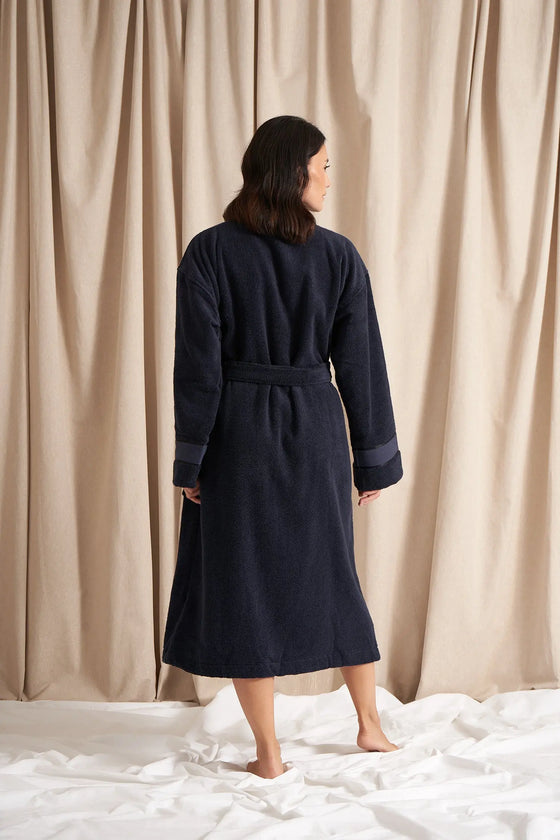 Bamboo Towelling Robe in Midnight Pretty You London