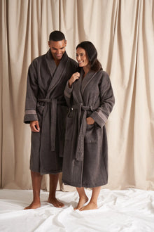  Bamboo Towelling Robe in Smoke Grey Pretty You London